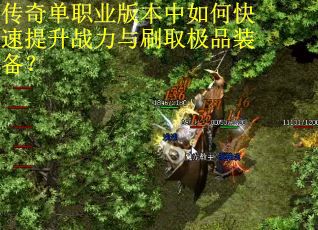 传奇单职业版本中如何快速提升战力与刷取极品装备？