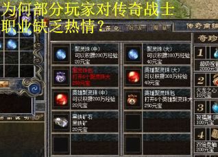 为何部分玩家对传奇战士职业缺乏热情？